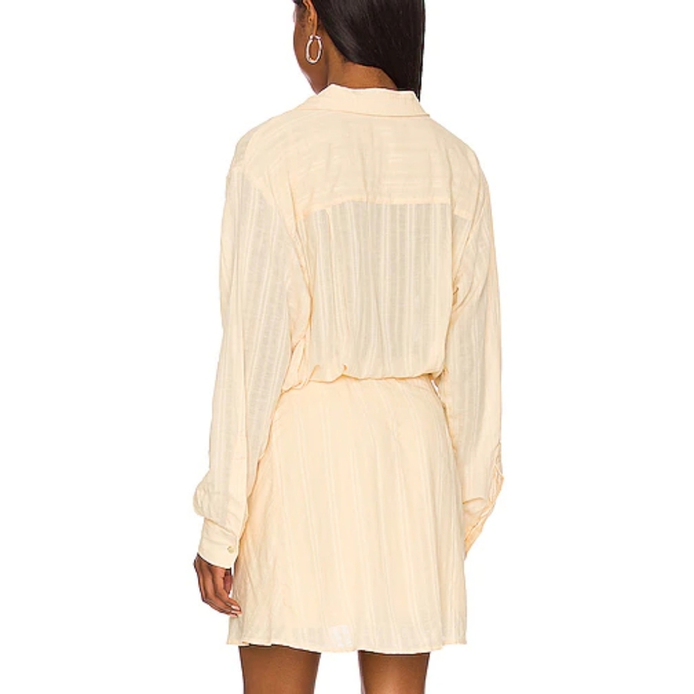 Free People Cream Button-Front Mini Dress - Picture 4 of 8